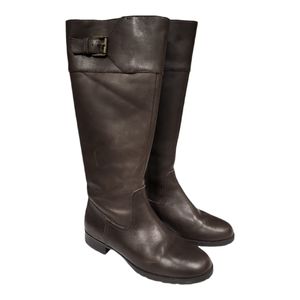 Lauren Ralph Lauren Sigrid Dark Brown Leather Riding Boots Size 5B